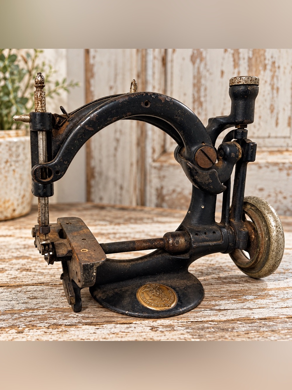 Antique B. Eldredge Automatic Chain Stitch 9” Sewing Machine National c1908 Rare